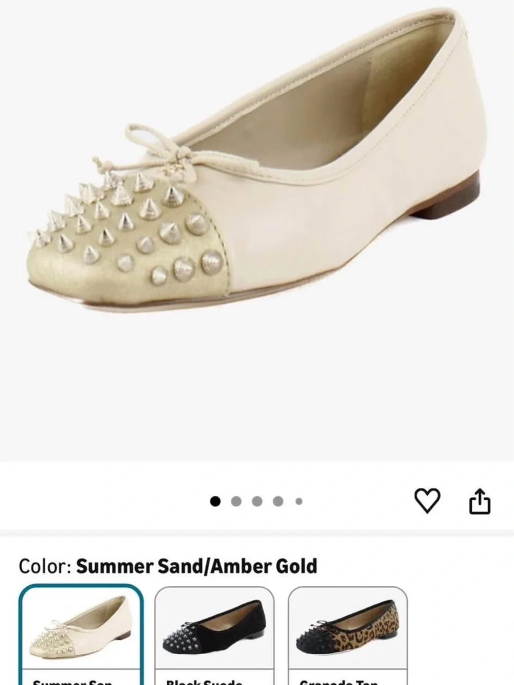 Sam Edelman Nude/Tan Studded Bow Ballet Flats
